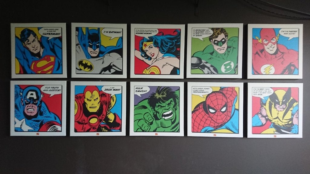 Impression sur toile personnages Marvel + DC Comics, Eén comic, Ophalen, Zo goed als nieuw
