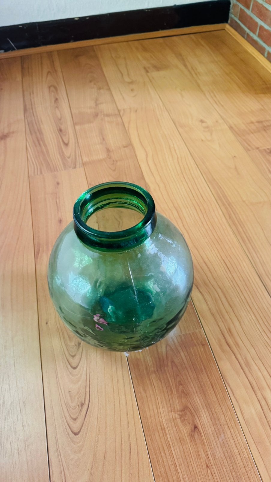 Grote groene glazen vaas, Huis en Inrichting, Woonaccessoires | Vazen, Ophalen, Zo goed als nieuw, Glas