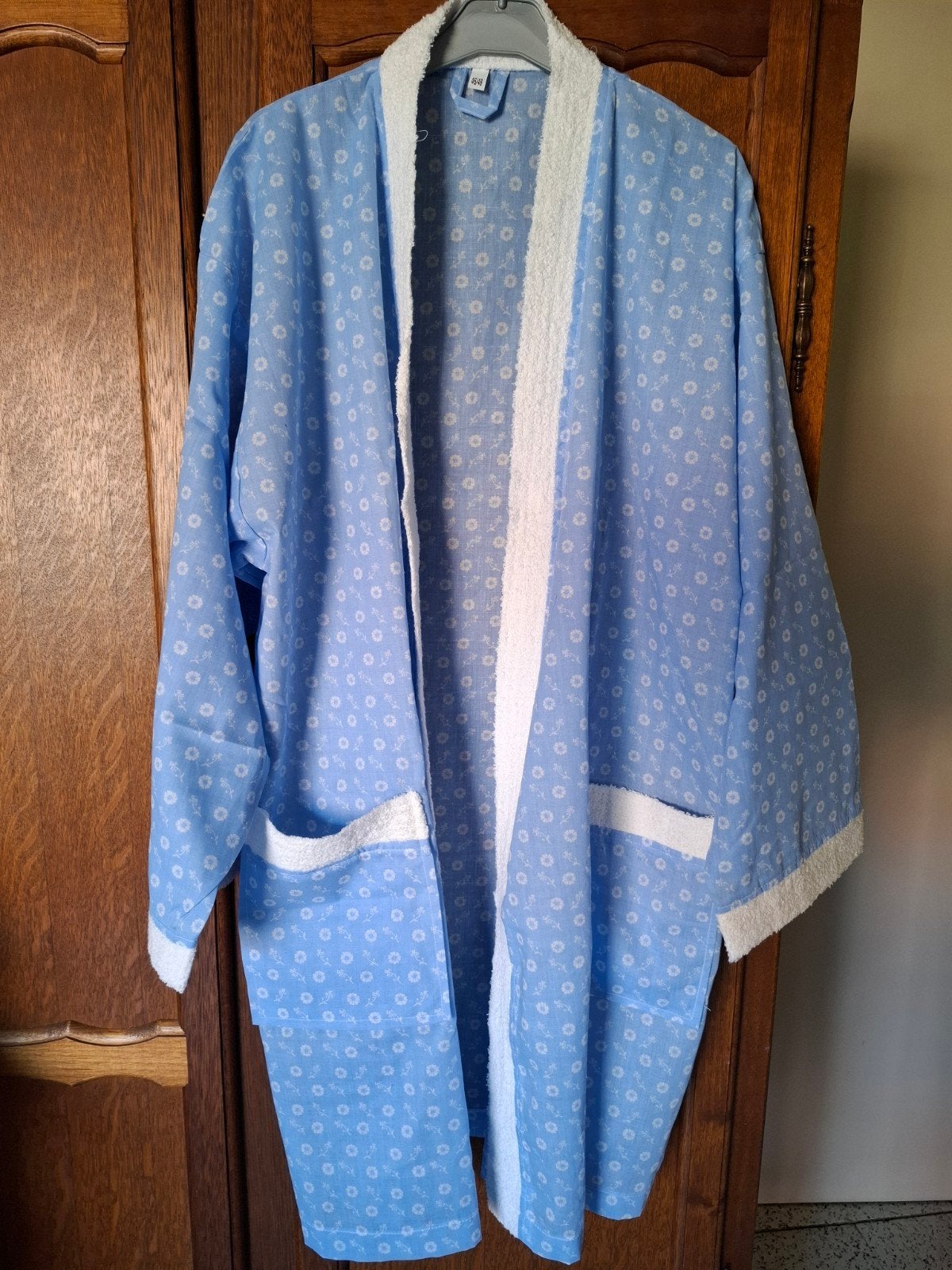 Zeer lichte zomerkimono-badjas van katoen, Ophalen of Verzenden, Nieuw, Blauw, Overige typen