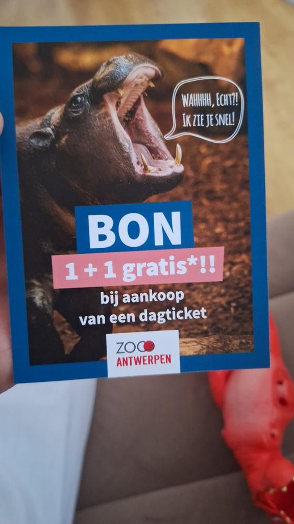 Bon planckendael 1 + 1 gratis, Tickets en Kaartjes, Eén persoon, Ticket of Toegangskaart