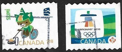 2 Postzegels 2009 Olympische Winterspelen en Paralympics, Postzegels en Munten, Postzegels | Thematische zegels, Ophalen of Verzenden