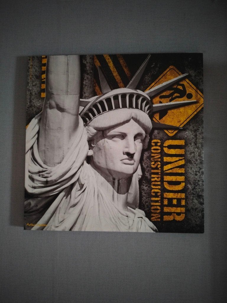 Lot de 4 cadres déco New-York, Multicolore, Synthétique, Enlèvement, Panneau photo
