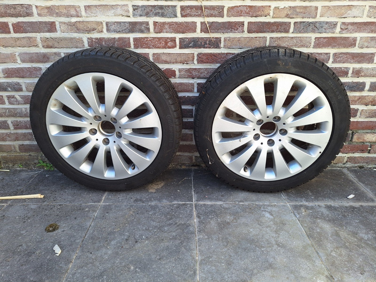 2 wintervelgen en banden klasse C W204 + Continental TS830 P, Auto-onderdelen, Banden en Velgen, Ophalen, Banden en Velgen, Nieuw