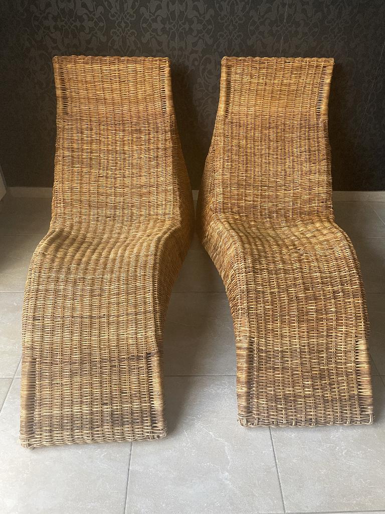 Vintage IKEA rotan ligzetels (2 stuks), Ophalen