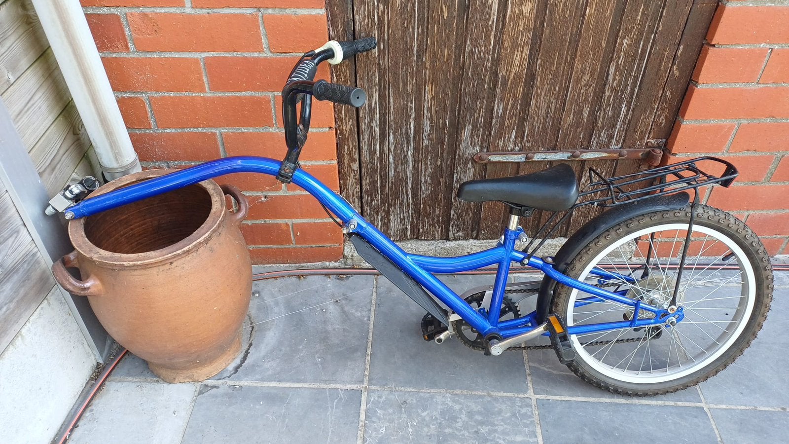 Kinderfiets te koop – blauw – goede staat, Enlèvement, Comme neuf, Vélo suiveur