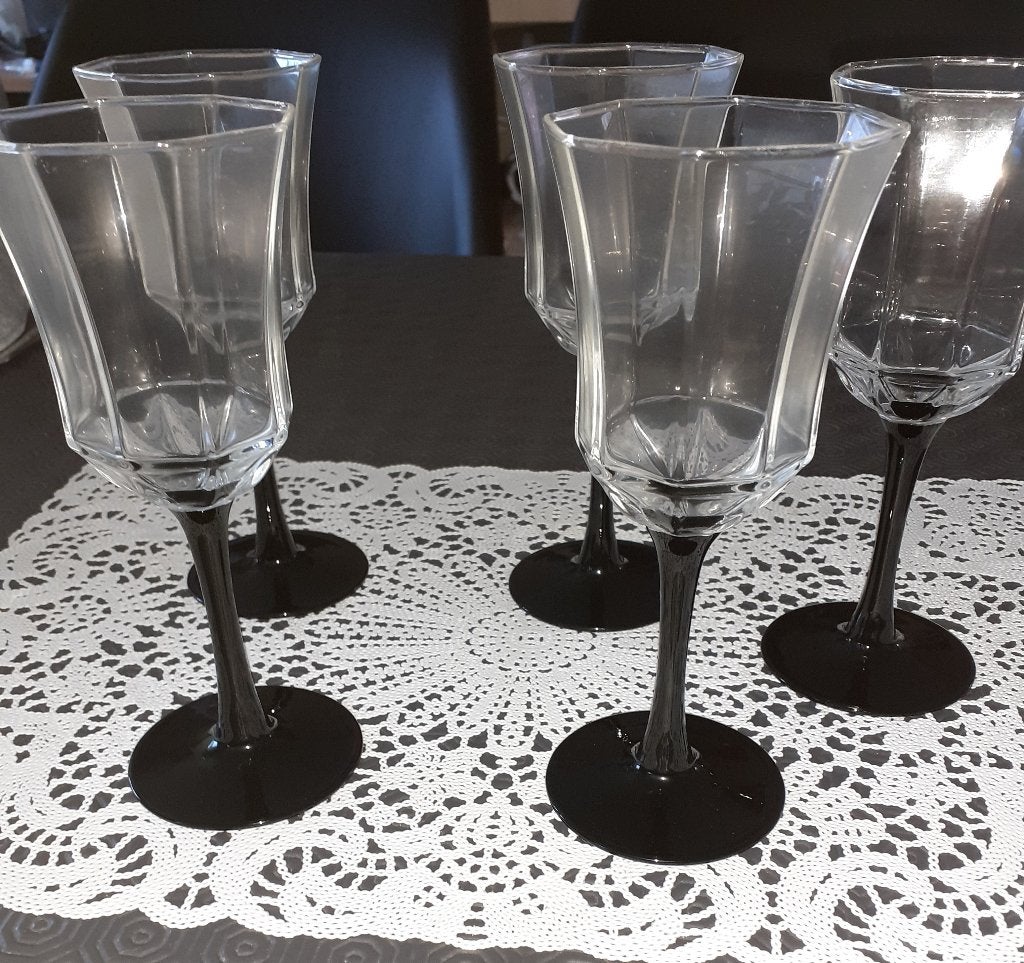 Verres Esso France pieds noirs (le lot de 5), Ophalen, Gebruikt, Overige typen