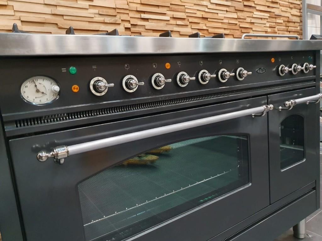 🔥Luxe Boretti Fornuis 120cm antraciet rvs Coupe de Feu 5pit, Elektronische apparatuur, Fornuizen, Ophalen, 60 cm of meer, Zo goed als nieuw