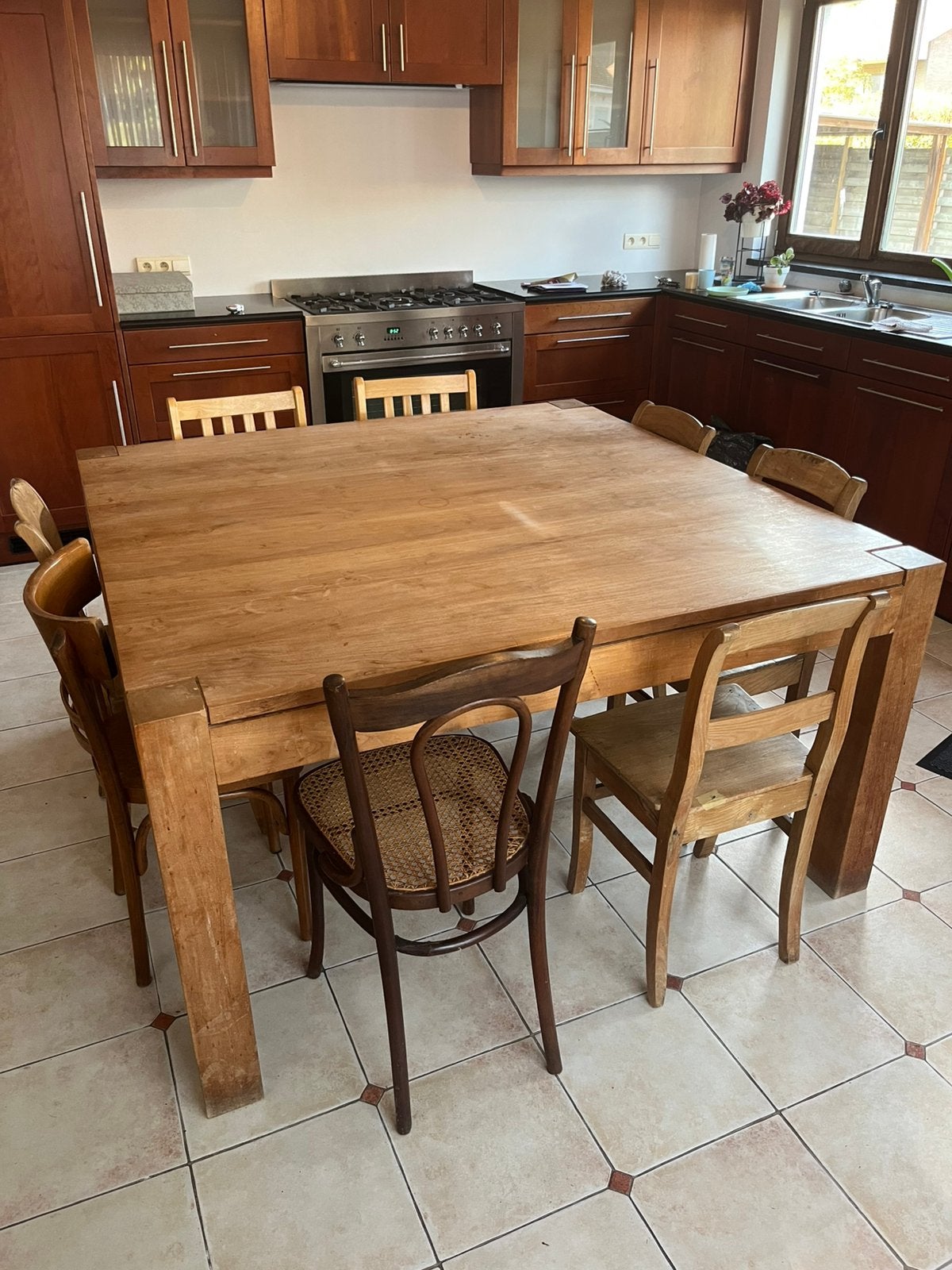 Eettafel teak, Ophalen, Gebruikt, Vijf personen of meer, 100 tot 150 cm