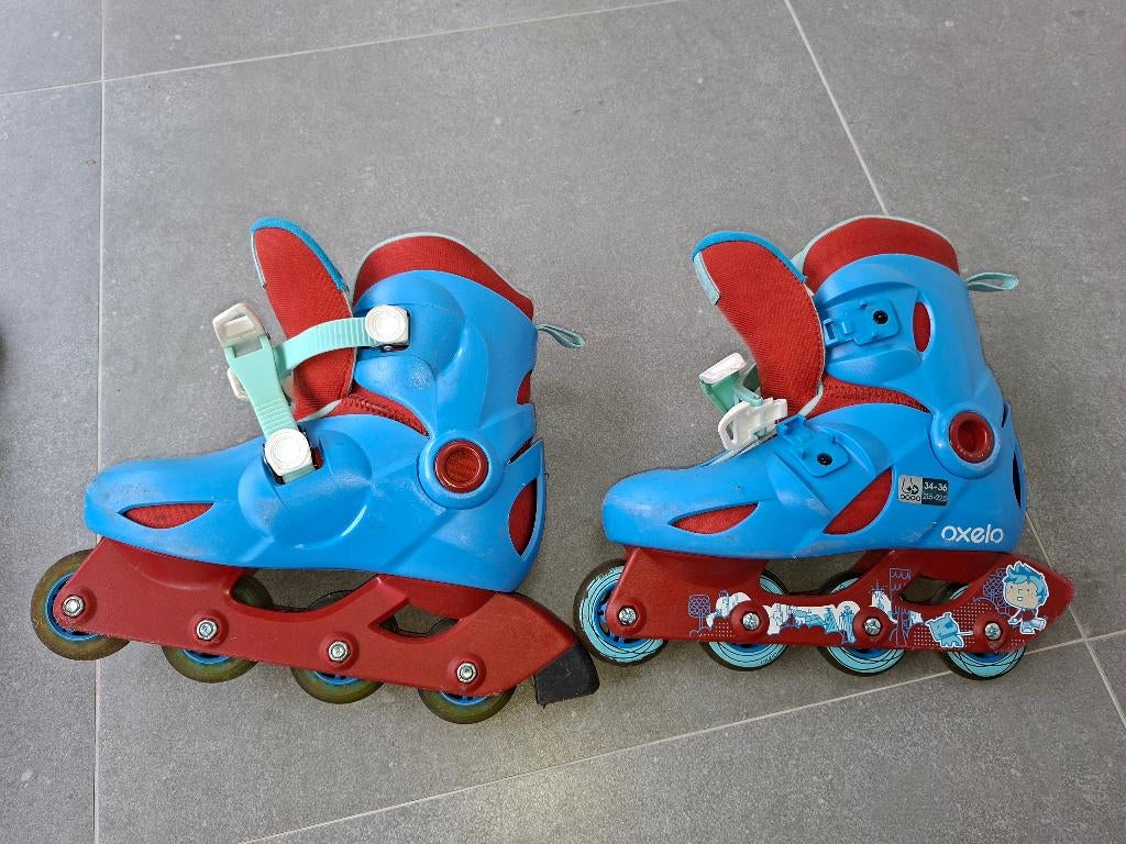 Roller - patin a roulette, 34-36 decathlon, enfant, bleu, Autres marques, Enlèvement, Utilisé, Autres types
