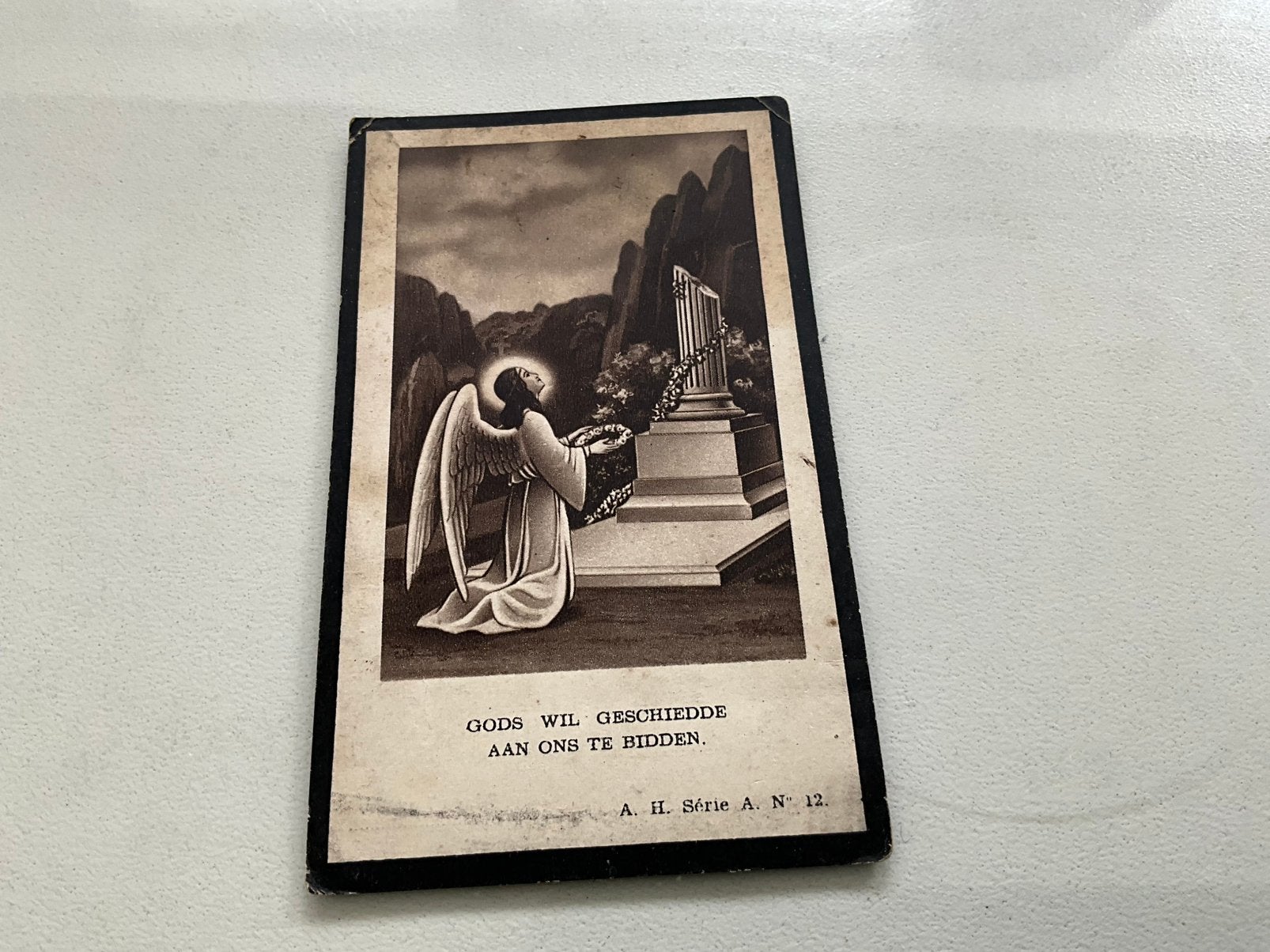 Uniek Antiek Bidprentje 1933 Julien Ruckebusch Watou Proven, Ophalen of Verzenden, Bidprentje