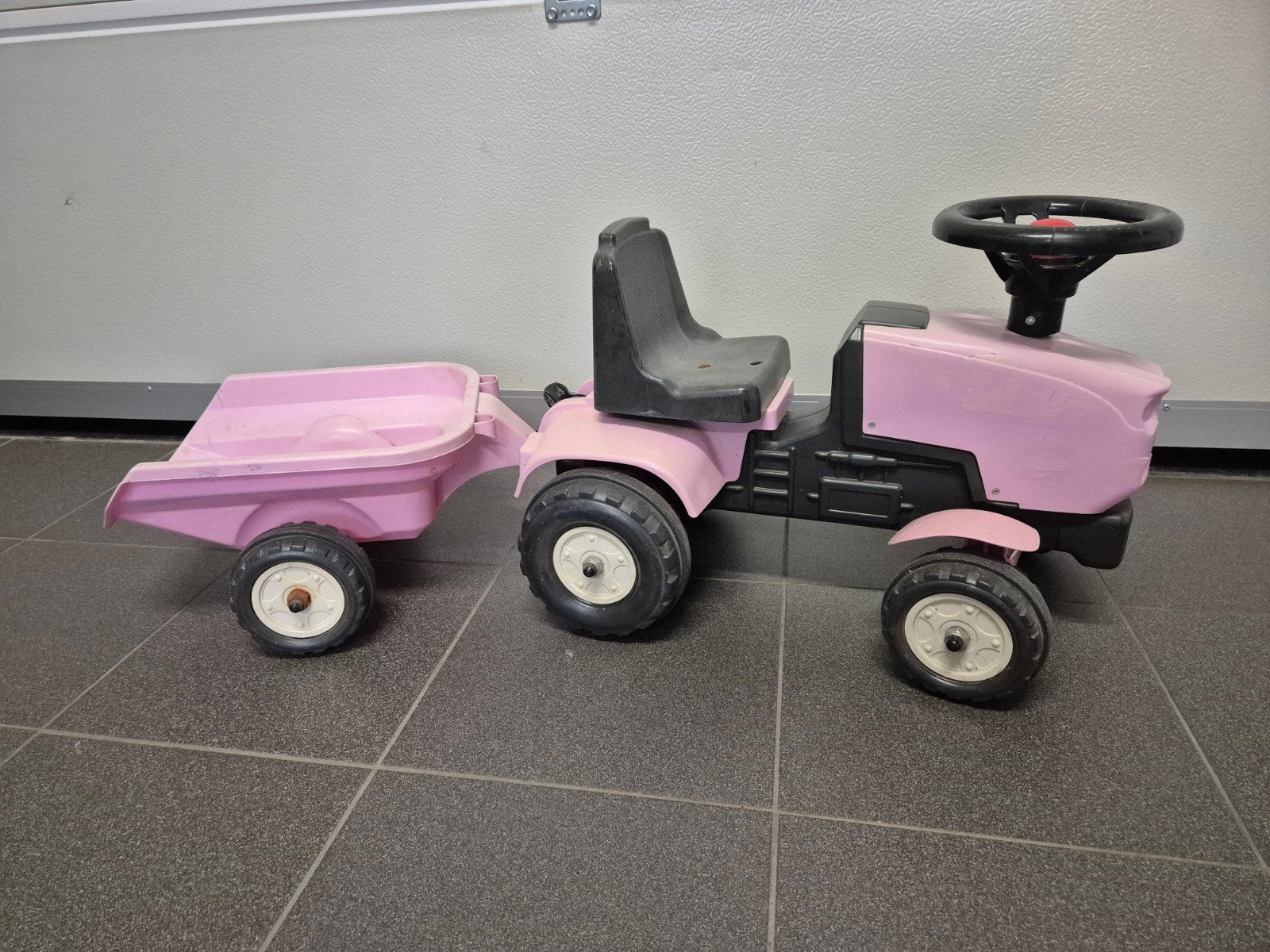 roze traptractor met aanhangwagen voor kinderen!, Ophalen