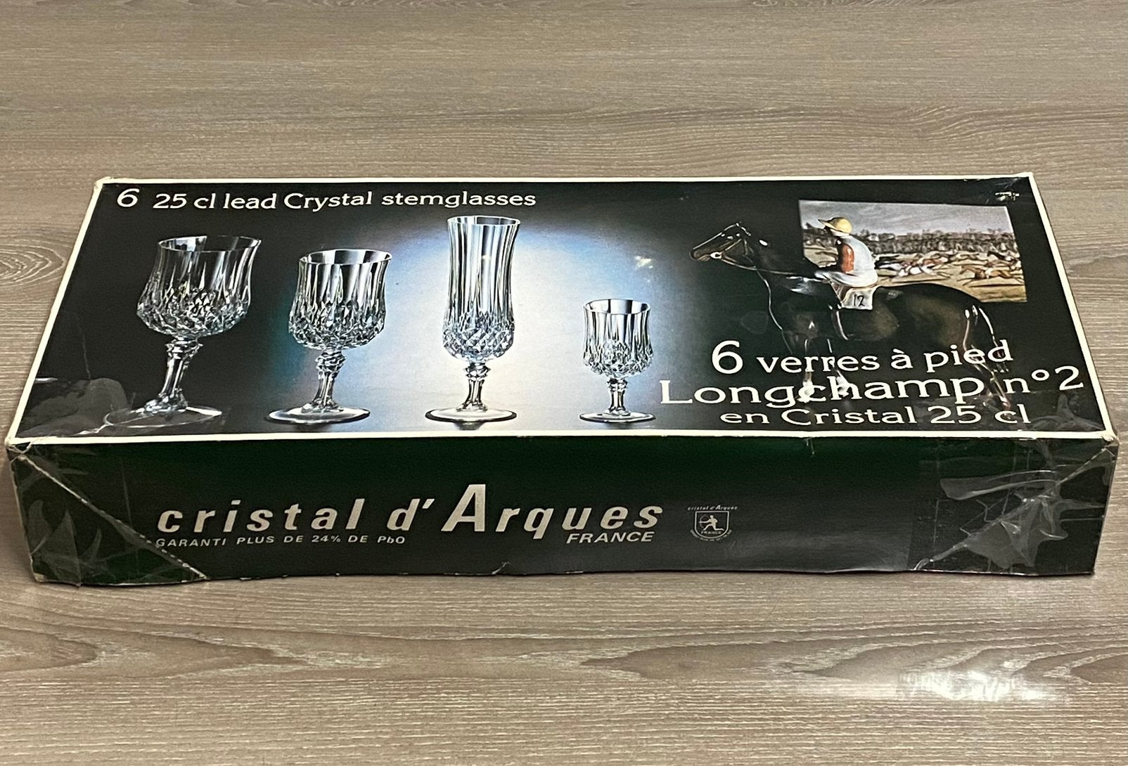 5 verres à pied, LONGCHAMP Cristal d’Arques, prix : 20€, Enlèvement ou Envoi