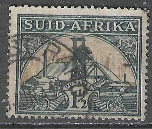 Zuid-Afrika 1933 - Yvert 77 - Goudmijn - 1 1/2 p.  (ST), Postzegels en Munten, Postzegels | Afrika, Verzenden, Zuid-Afrika, Gestempeld