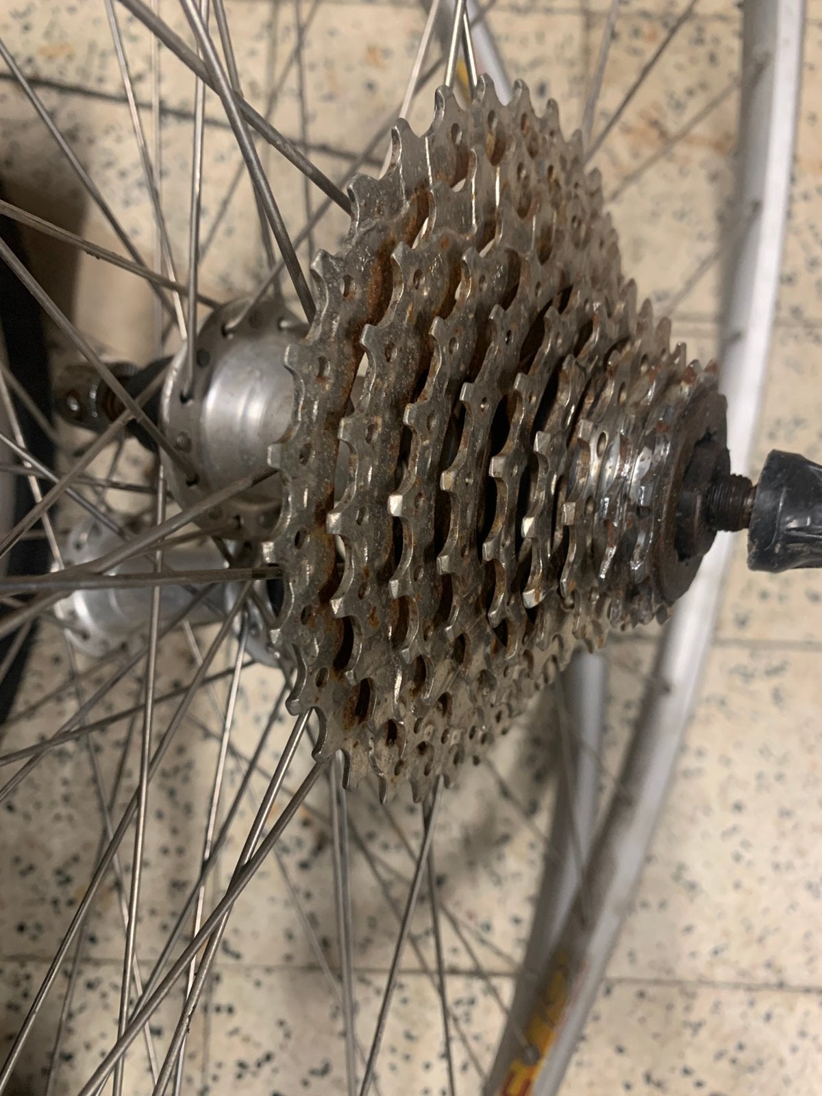 Set Fiets voor en achter velgen 9 versnellingen, Ophalen