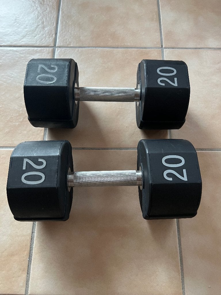 Set vaste dumbbells 2 x 20 kg, Sport en Fitness, Ophalen, Zo goed als nieuw, Armen, Dumbbell
