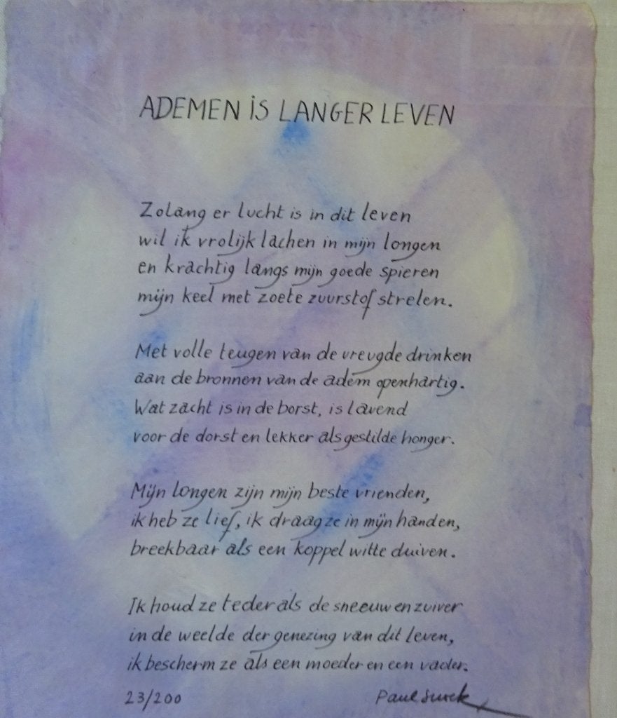 Paul Snoek, Litho, 23/200, Ademen, 55 x 42 cm, Antiquités & Art, Art | Lithographies & Sérigraphies, Édition limitée, Enlèvement