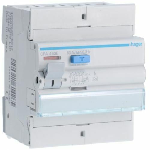 Hager differentieel 4p 63A 300mA type a - CFA463E, Doe-het-zelf en Bouw, Elektriciteit en Kabels, Ophalen