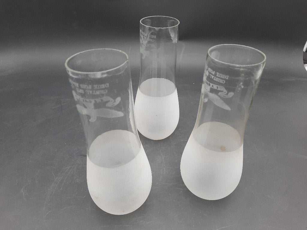 3 oude kristallen MELIOR lampenkapjes, jaren 1920-30, Antiek en Kunst, Ophalen of Verzenden