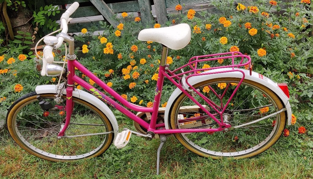Roze meisjes fiets 20 inch, Enlèvement, Utilisé, Frein sur jante, 20 pouces