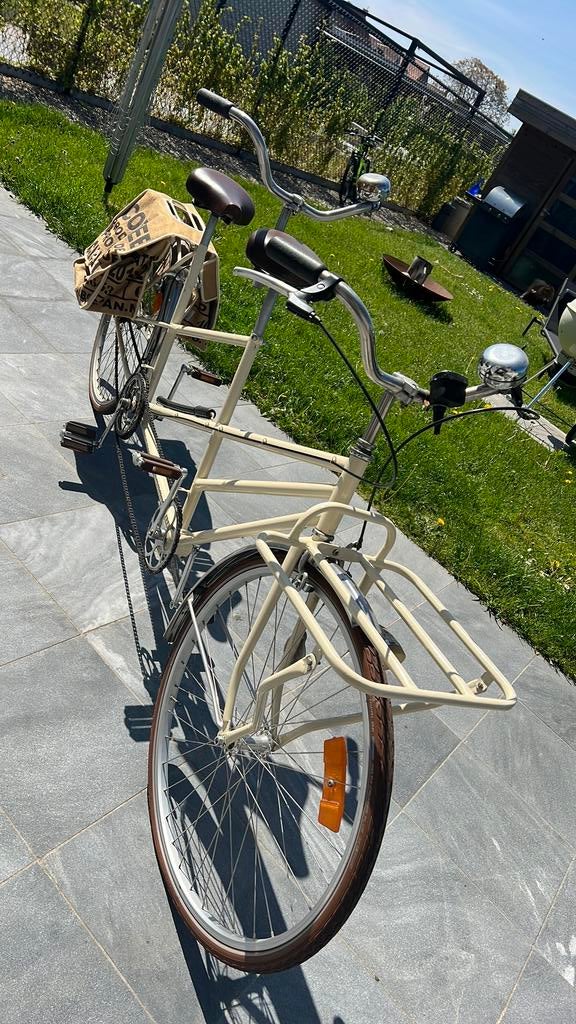 Gerestaureerde oldtimer tandem, Fietsen en Brommers, Ophalen, Velgrem, Jaren '60 of nieuwer