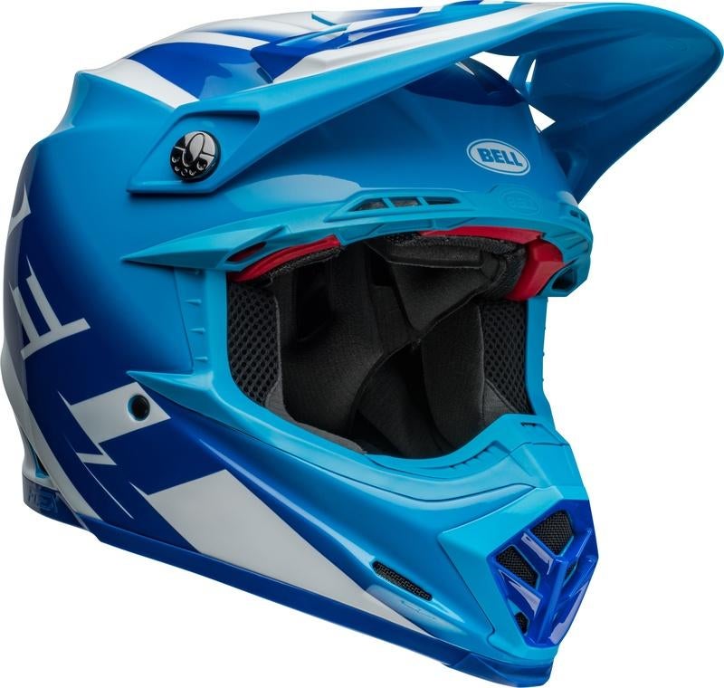 Casque BELL Moto-9S Flex - Rail Gloss Blue/White, Enlèvement ou Envoi, L