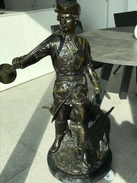 bronzen beeld, Antiek en Kunst, Ophalen, Brons, Beeld, 1 meter - 2 meter