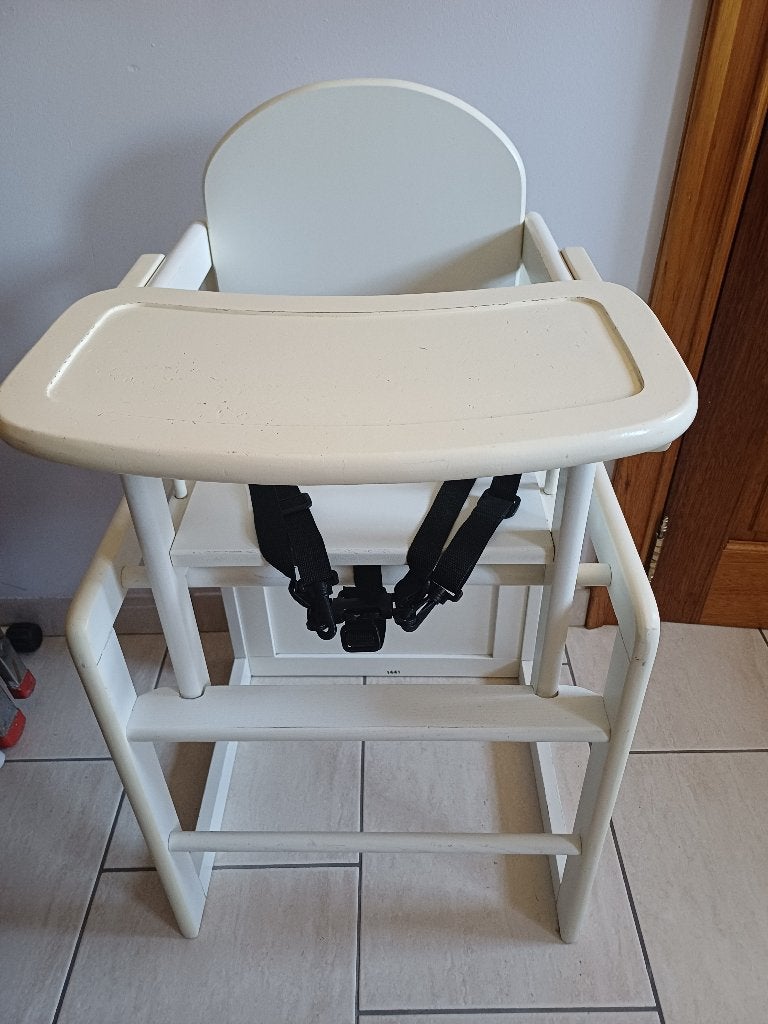 Chaise haute en bois convertible, Kinderen en Baby's, Kinderstoelen, Ophalen, Gebruikt, Meegroeistoel