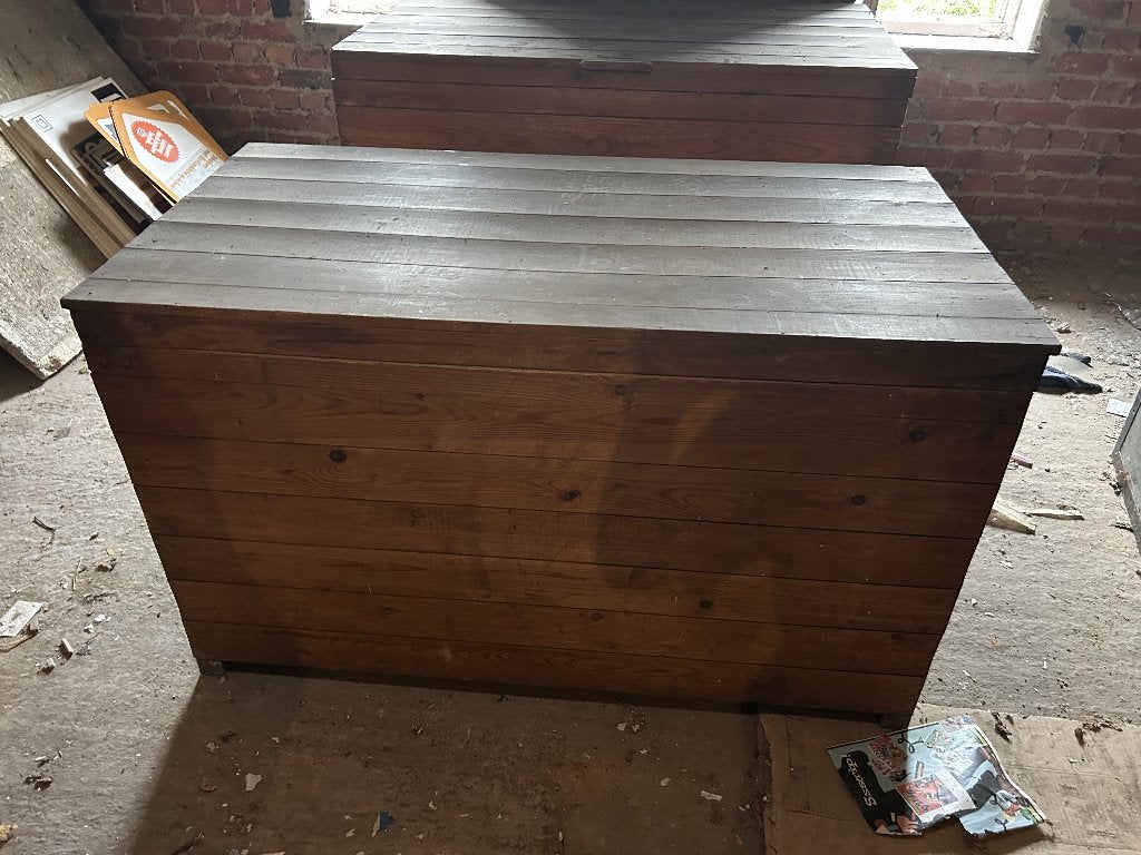 houten opbergkist, Huis en Inrichting, Woonaccessoires | Kisten, Ophalen, 50 – 75, Gebruikt, 50 tot 100 cm
