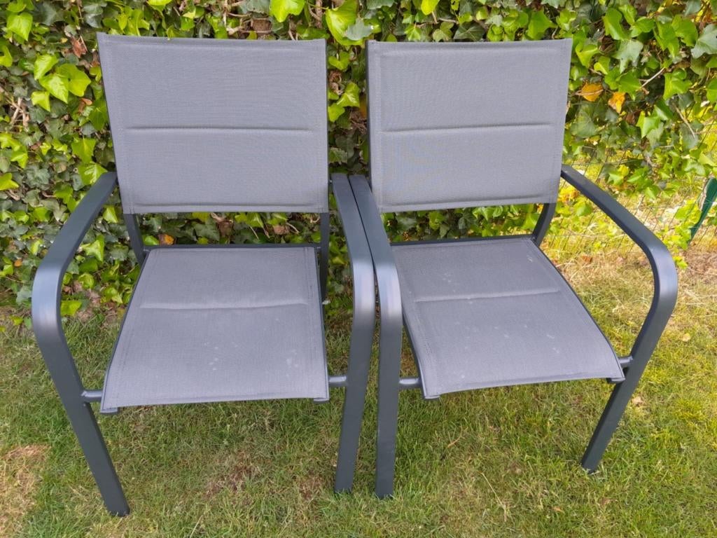 Tuinstoelen 2x, Tuin en Terras, Tuinstoelen, Ophalen, Nieuw, Aluminium, Stapelbaar