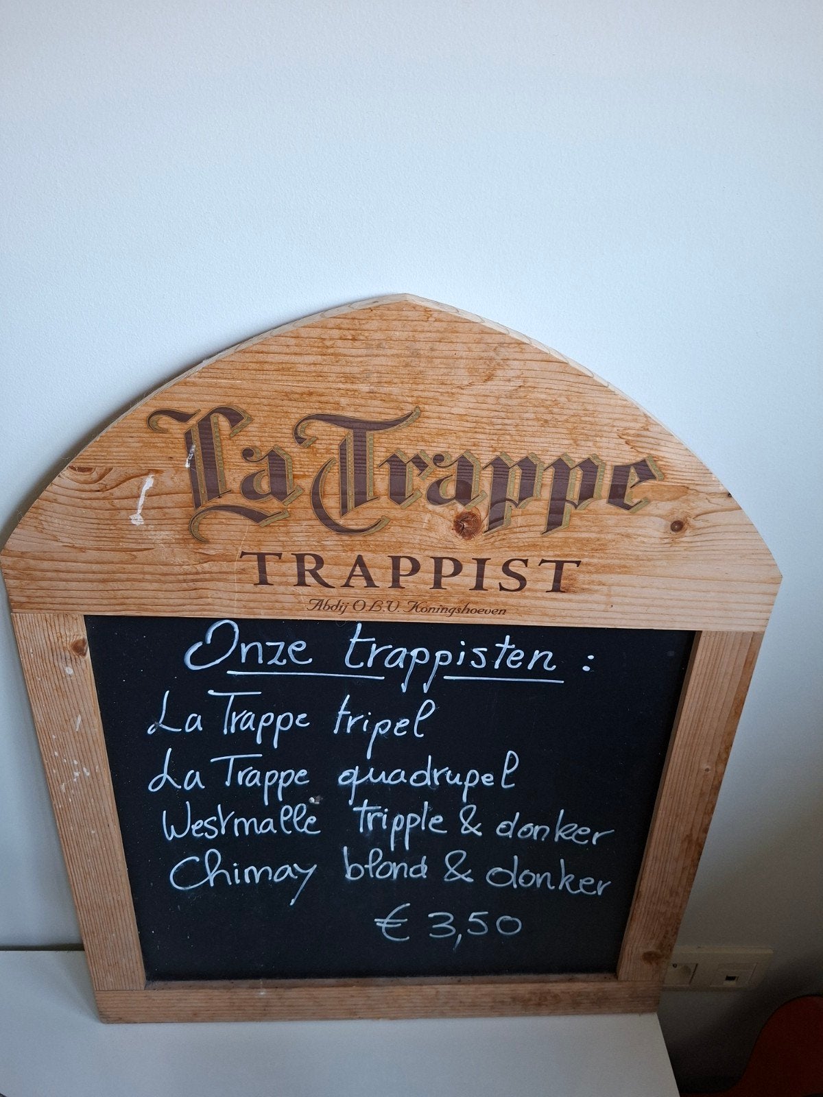 La Trappe Trappiste krijtbord / bierreclame, Huis en Inrichting, Ophalen, Gebruikt, Krijtbord