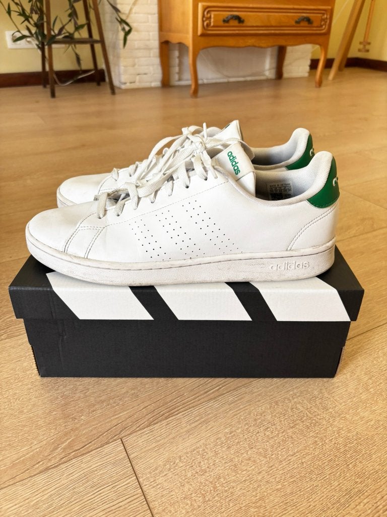 Adidas Advancourt sneakers met groene hiel, Wit, Ophalen of Verzenden, Zo goed als nieuw, Adidas