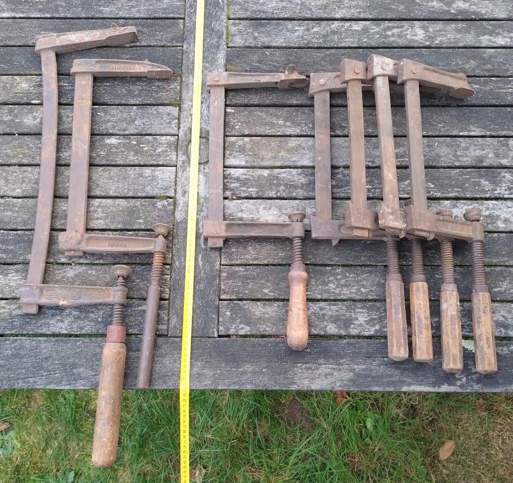 Set van 7 stevige, heavy duty lijmklemmen (serganten), Doe-het-zelf en Bouw, Ophalen, Gebruikt