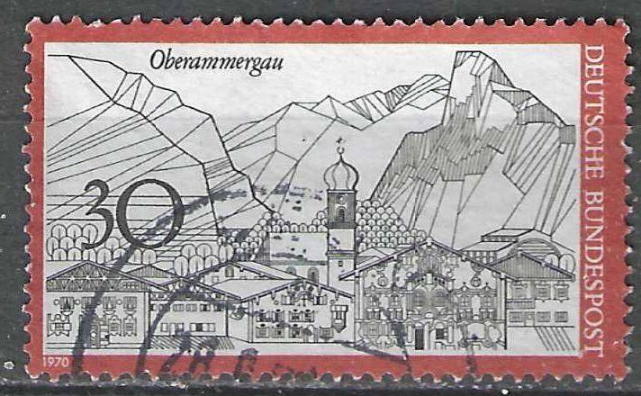 Duitsland Bundespost 1970 - Yvert 486 - Oberammergau (ST), Verzenden, Gestempeld