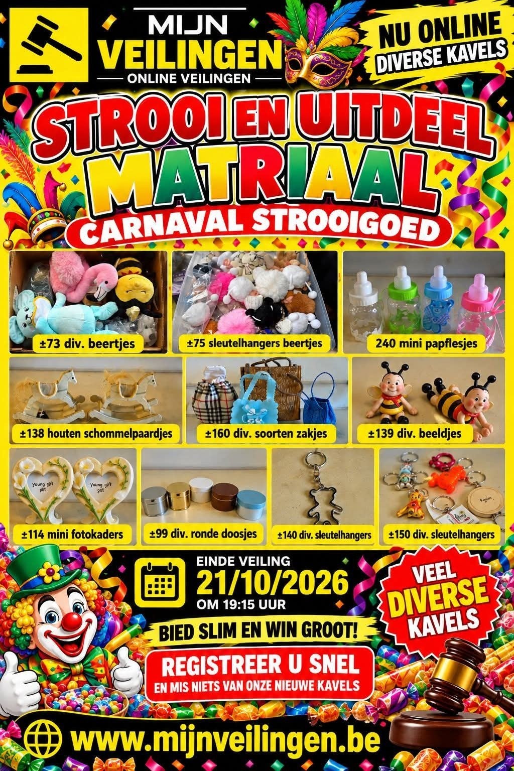 strooigoed carnaval, Ophalen