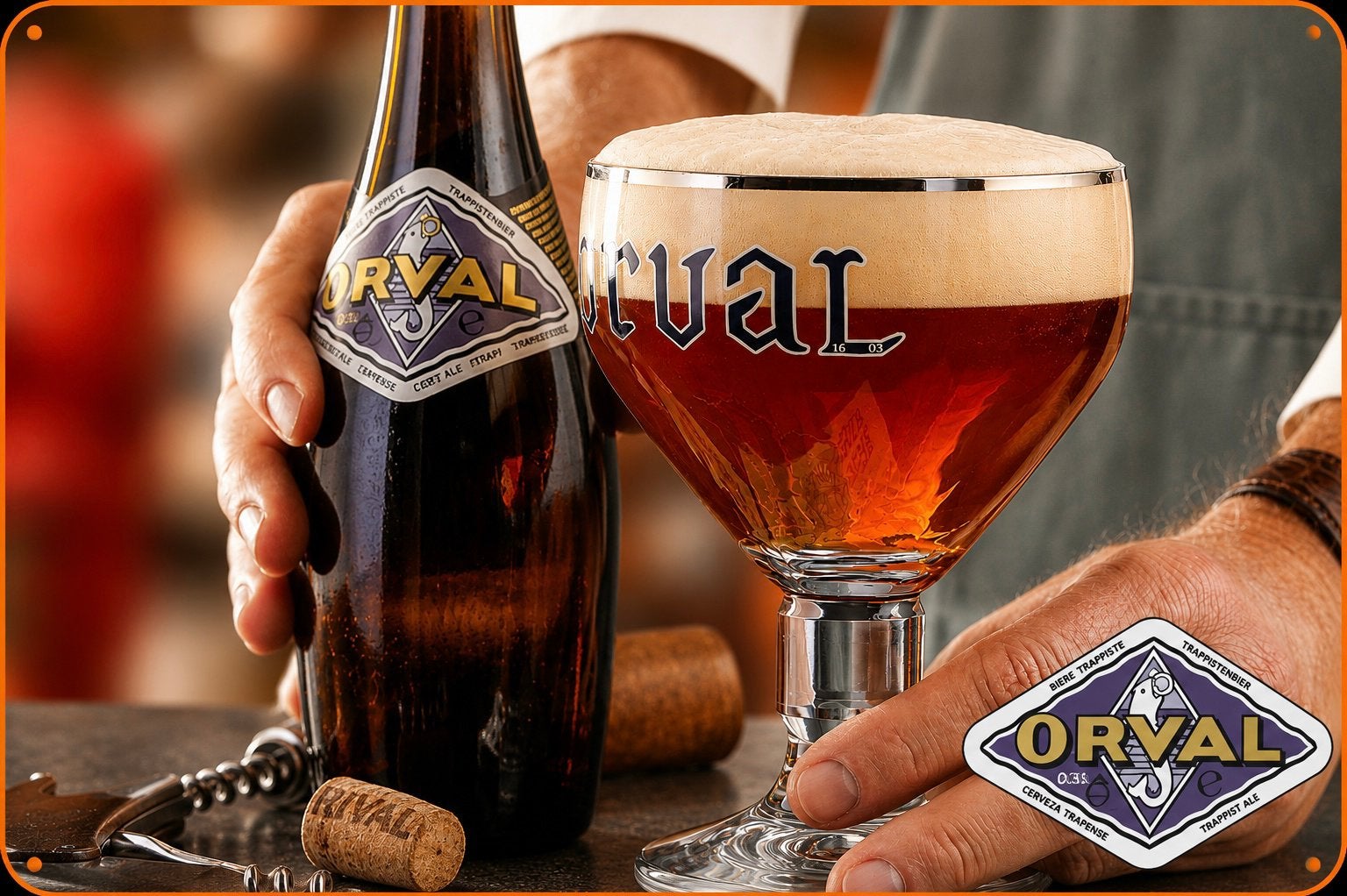Panneau d'affichage en métal Orval 2 - Mancave vintage rétro, Collections, Enlèvement ou Envoi, Neuf, Panneau, Plaque ou Plaquette publicitaire