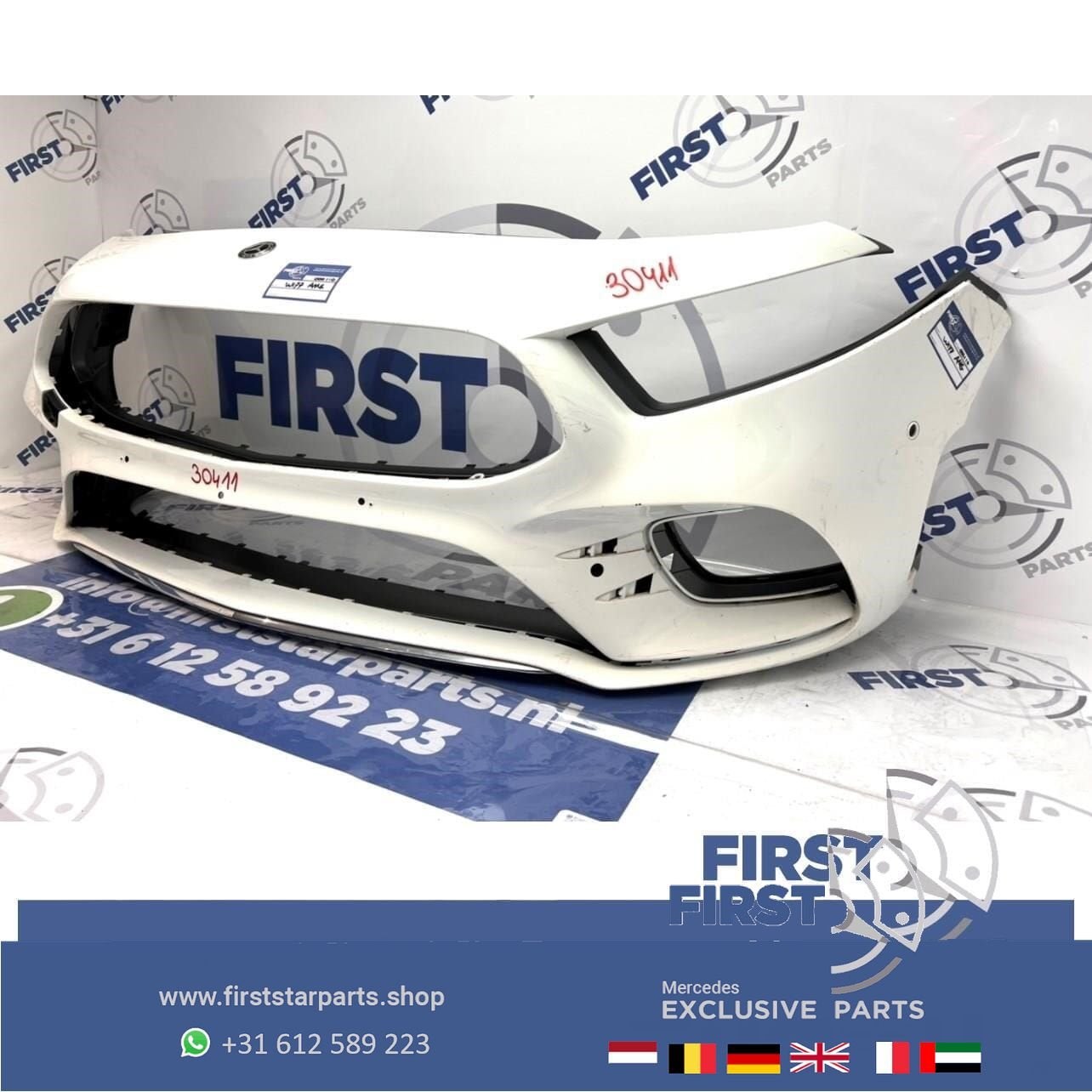 W177 BUMPER Mercedes A Klasse AMG VOORBUMPER WIT GRIJS ZWART, Utilisé, -, Avant, -