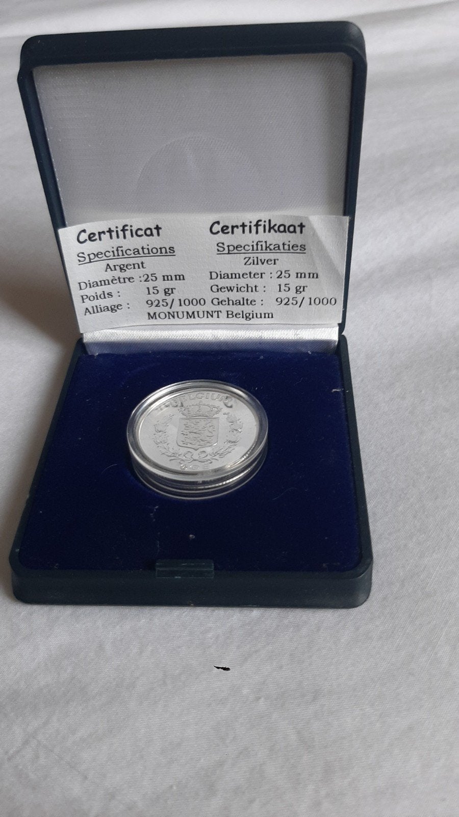 Pièce en argent BE avec certificat, Enlèvement ou Envoi