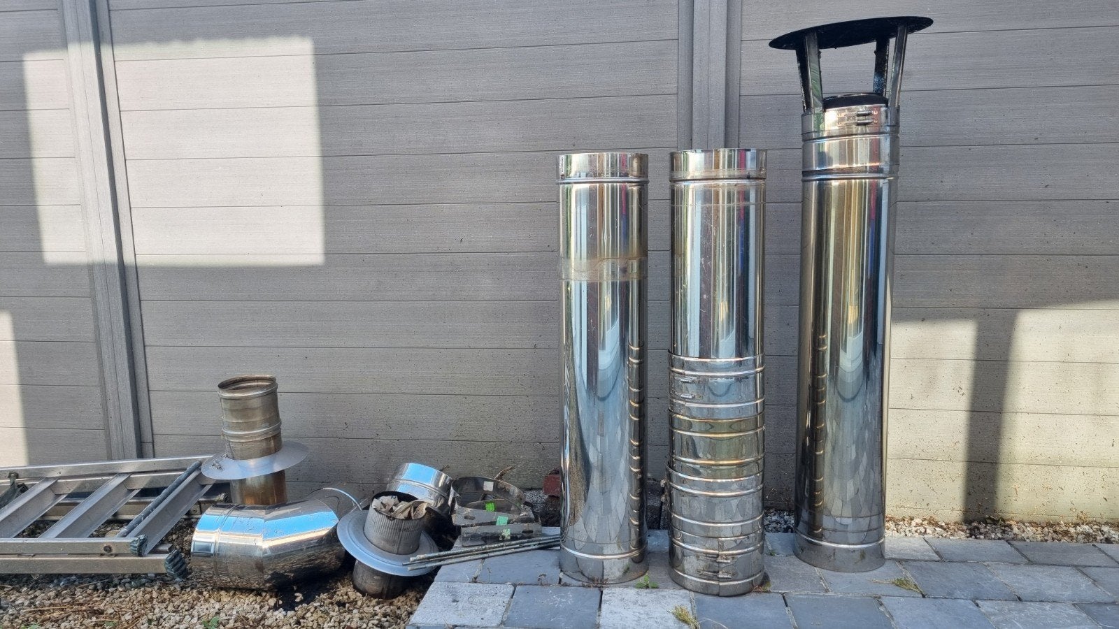geïsoleerde kachel pijp in inox, Doe-het-zelf en Bouw, Ophalen, Inox