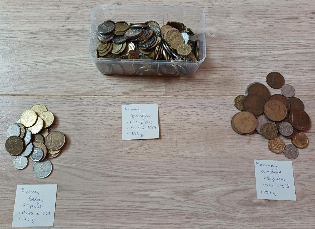 Lot de pièces françaises, belges et anglaises, Enlèvement ou Envoi, Monnaie en vrac