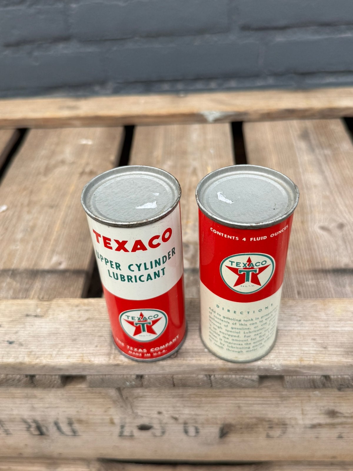 TEXACO USA oude olie blikjes, Verzamelen, Ophalen of Verzenden, Gebruikt, Overige, Overige merken
