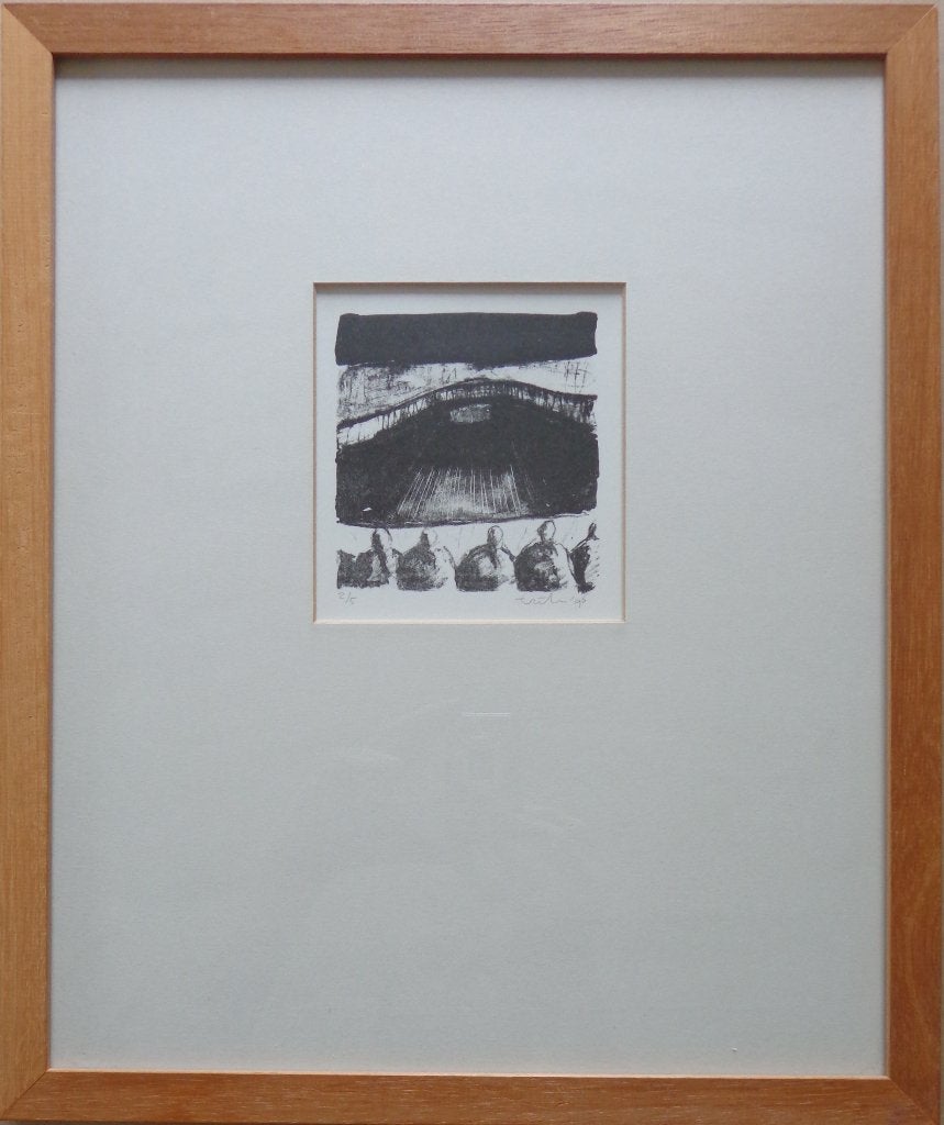 ERIK / FIGURATIE / ZW-W LITHO / 43x36cm / KADER / SIG, Antiquités & Art, Numéroté, Enlèvement ou Envoi, Lithographie