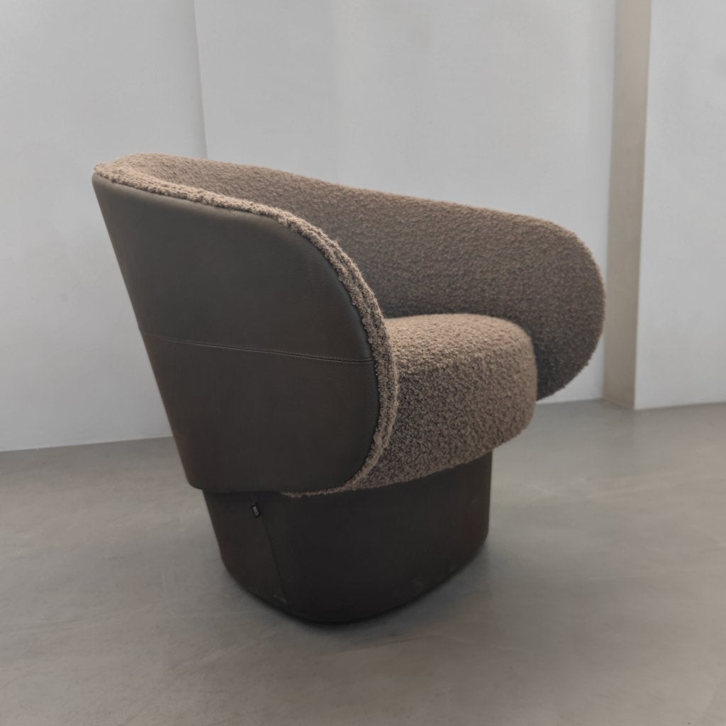 COR Roc Fauteuil – Mokka Leder en schapenvacht bekleding, Ophalen of Verzenden