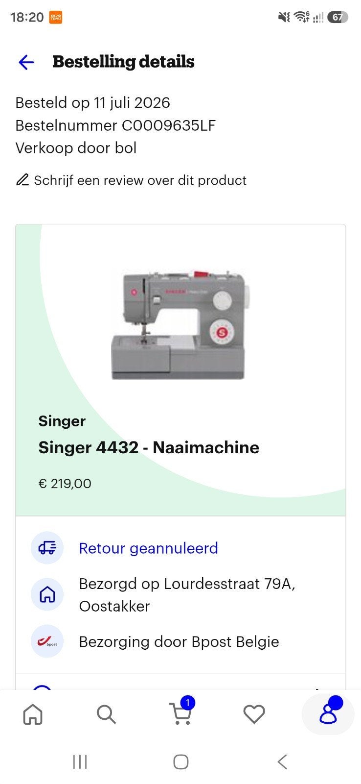 Singer Heavy Duty 4432 naaimachine – zo goed als nieuw, Hobby en Vrije tijd, Ophalen, Naaimachine, Singer