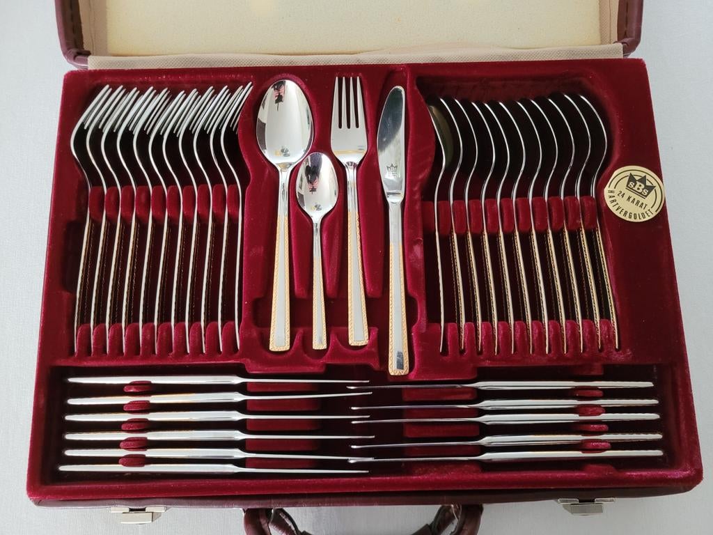 70-delig SBS Solingen bestek (Berlin) 23/24k verguld NIEUW, Antiek en Kunst, Ophalen