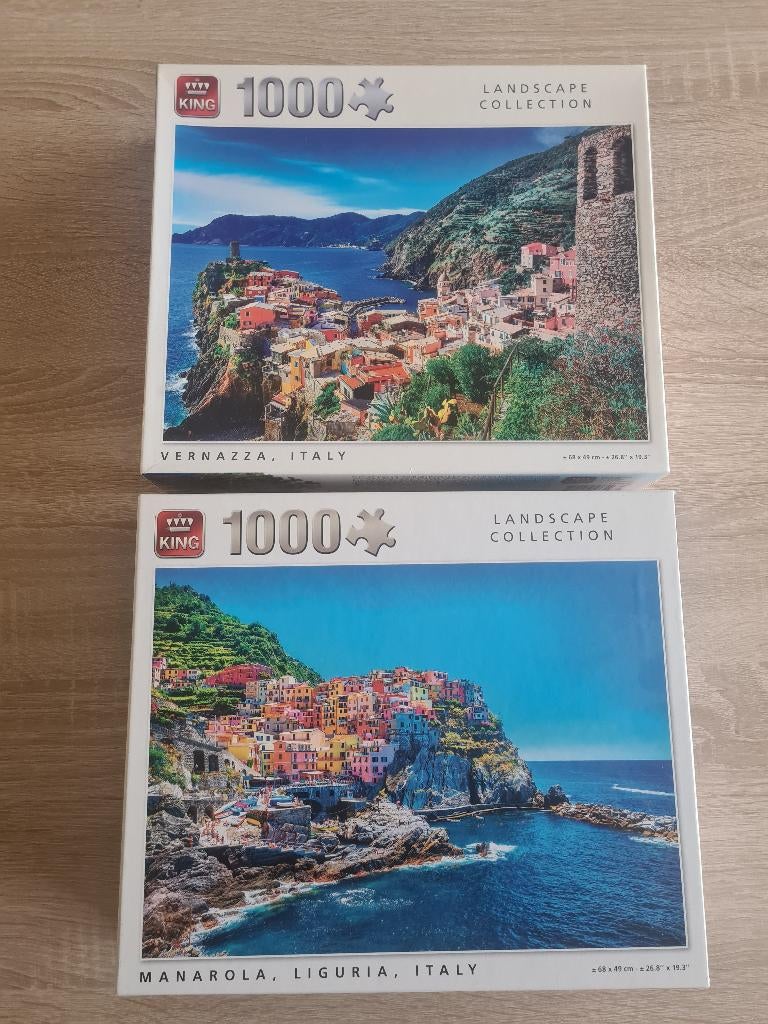 Lot de 2 puzzles 1000 pièces - Cinque Terre, Enlèvement, 500 à 1500 pièces, Puzzle