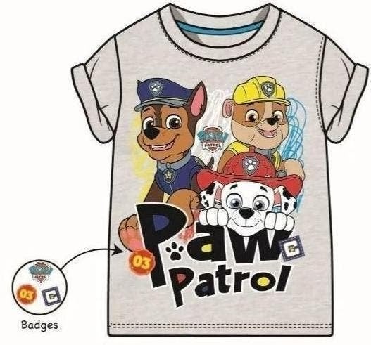 Paw Patrol T-shirt Grijs - Maat 128 - VAN 9,95 VOOR 4,95!, Neuf, Garçon, Enlèvement ou Envoi, Chemise ou À manches longues