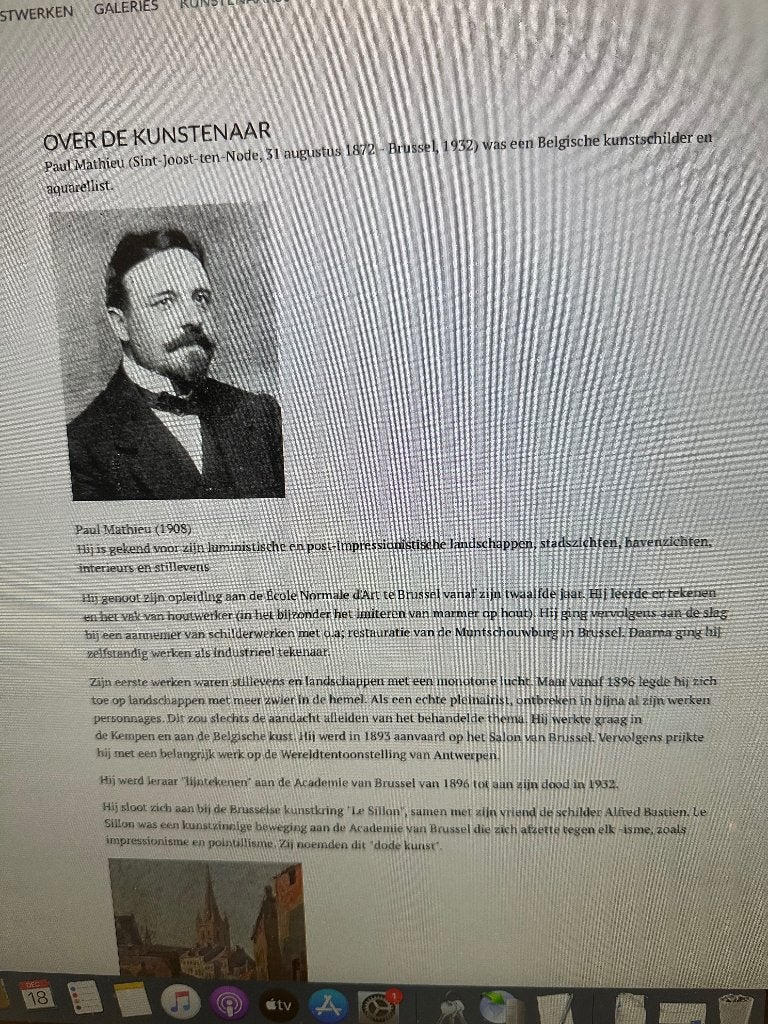 Schilderij van Paul Mathieu 1872   + 1932, Enlèvement