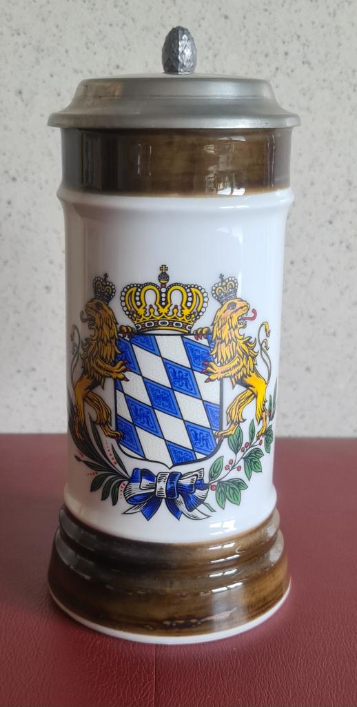 Beker/pint bier met Beiers wapenschild, Ophalen of Verzenden, Zo goed als nieuw, Overige typen