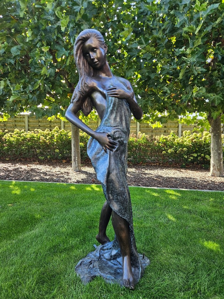 BRONZEN HALFNAAKTE DAME KAN ALS FONTEIN TOP 2750 IPV 3499 !!, Ophalen of Verzenden, Nieuw, Overige materialen, Mensenbeeld