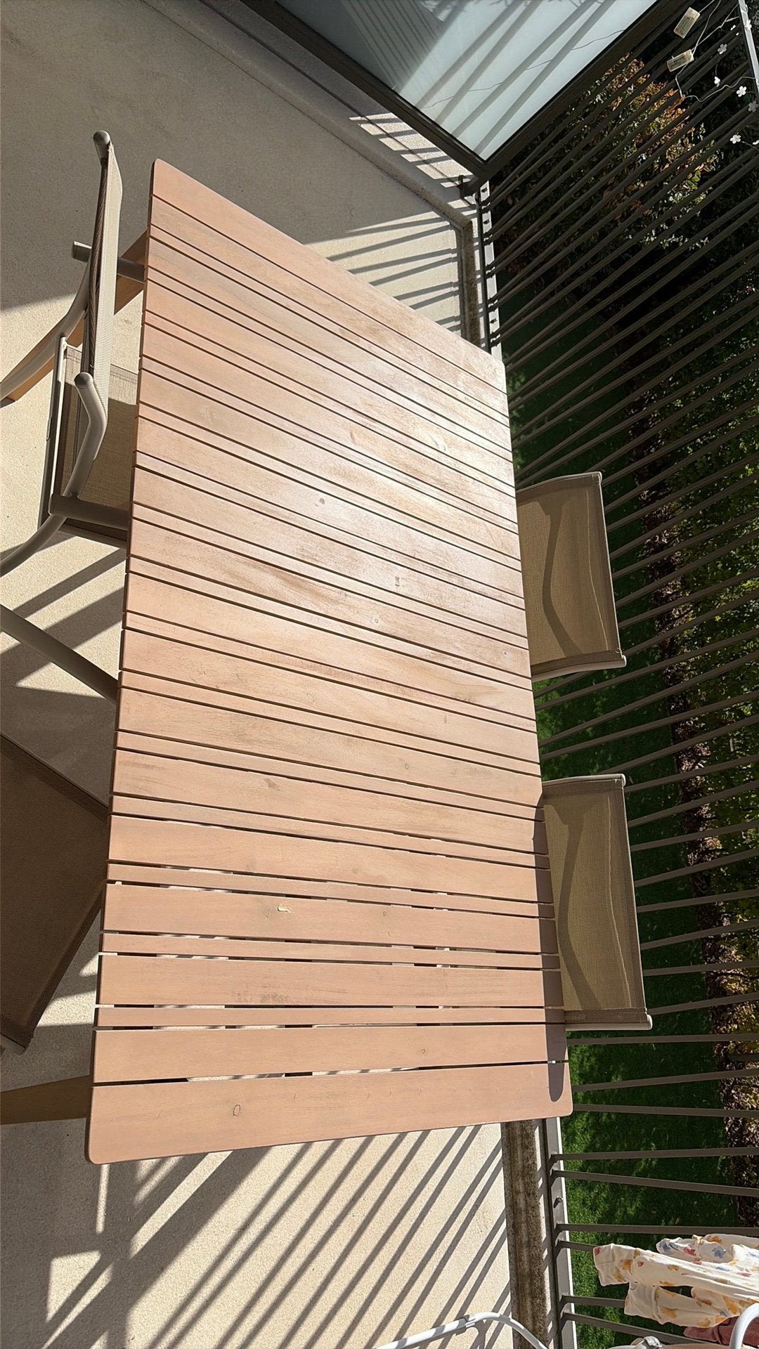 Tuintafel + 4 stoelen, Jardin & Terrasse, Protection solaire, Enlèvement, Comme neuf